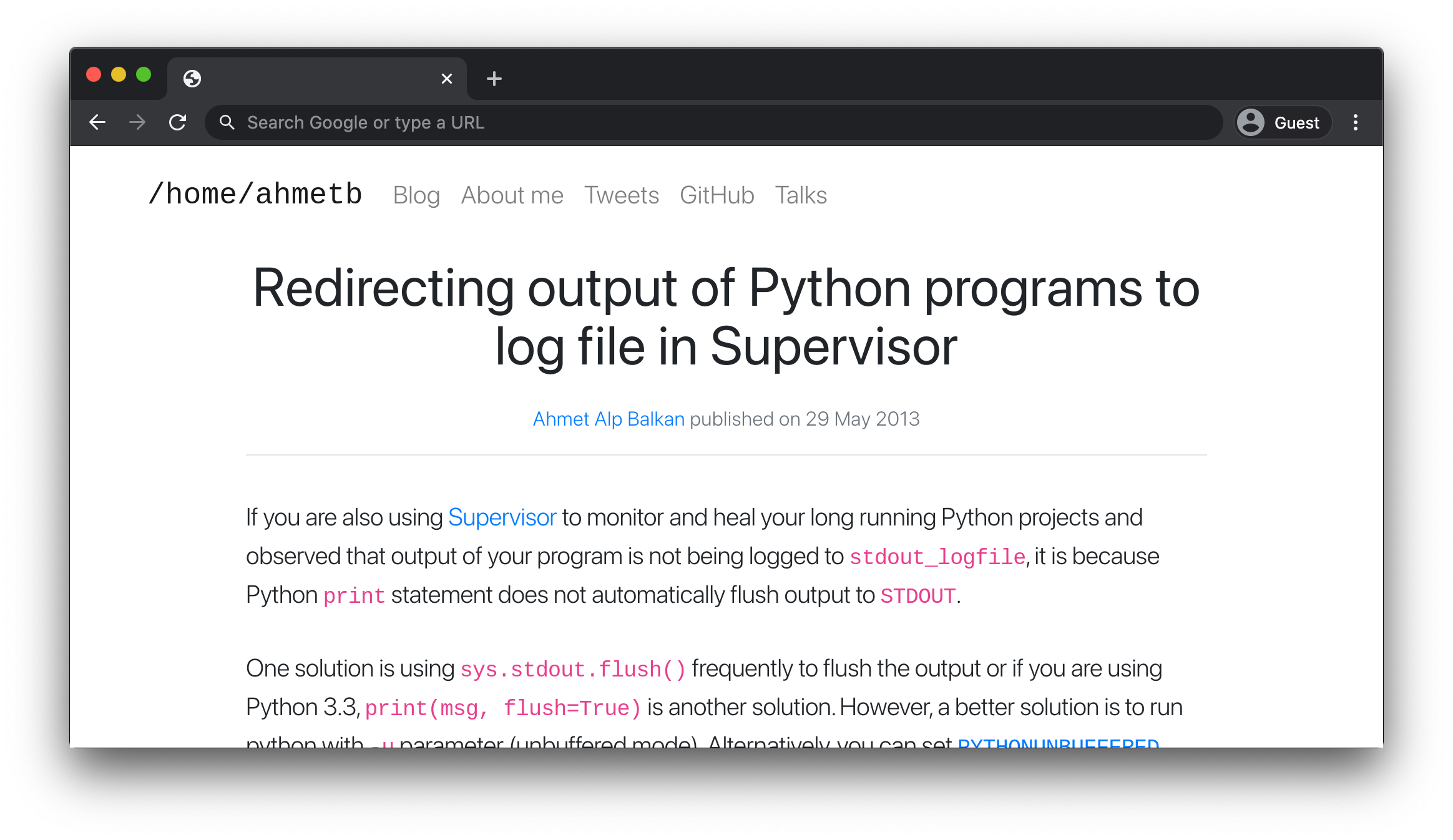 Redirecting Output Of Python Programs To Log File In Supervisor
